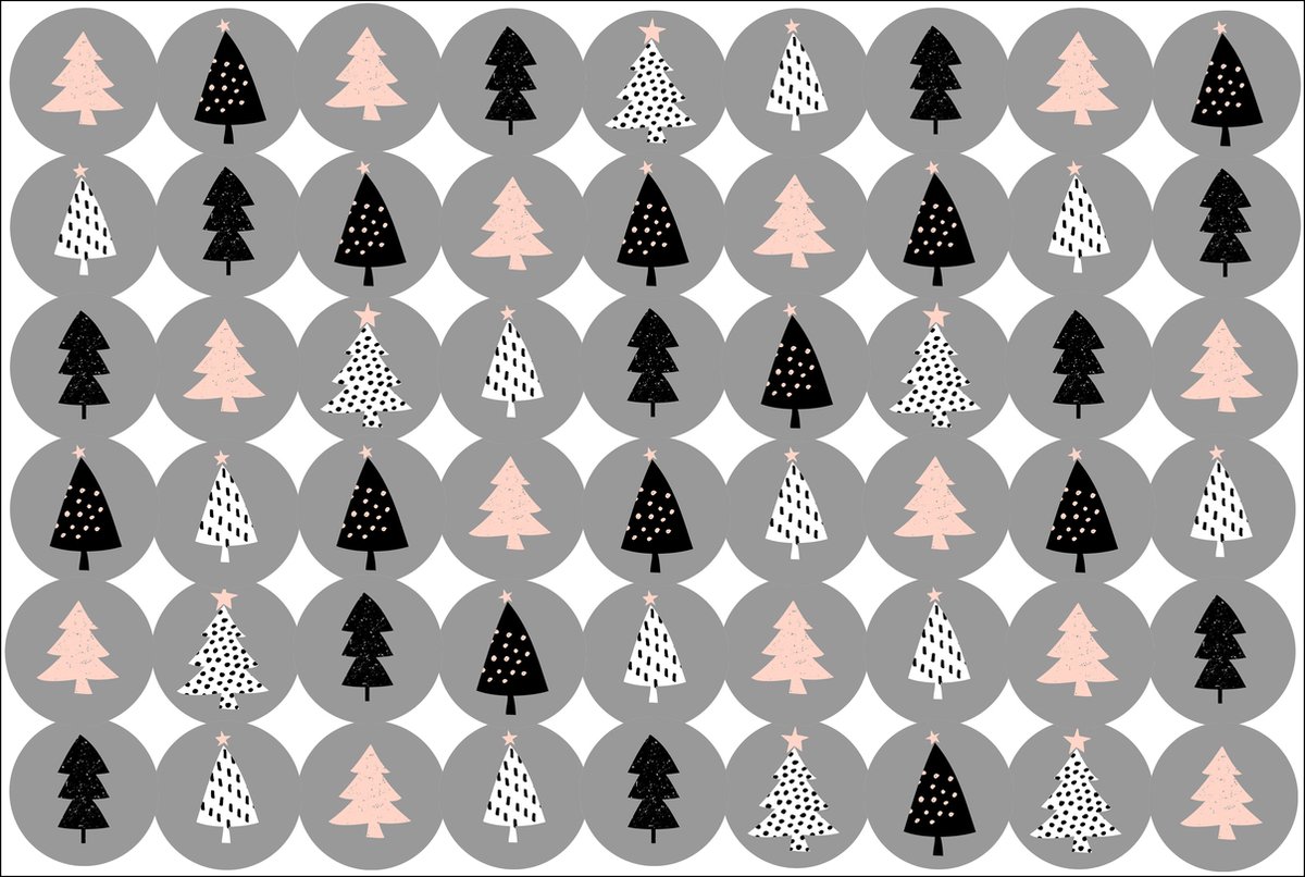 Pastel Kerstickers | Kerstboom Stickers in Pastelkleuren | 108 Stickers Kerstmis | Hobbystickers, Knutselstickers, Kaartenstickers | Winterstickers | Goedkope Stickers